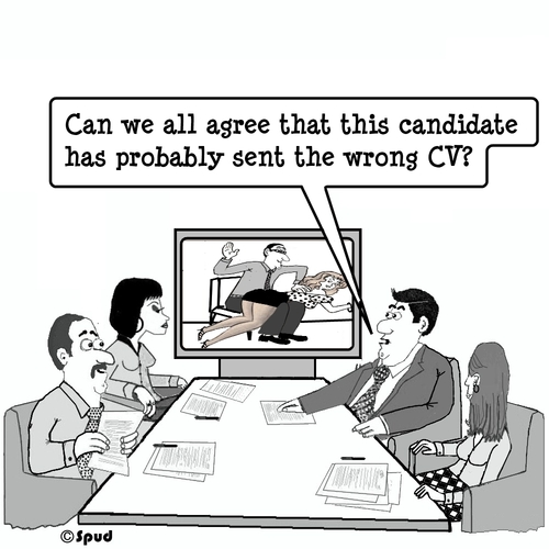 Cartoon: Early Video (medium) by cartoonsbyspud tagged taylor,paul,business,finance,it,marketing,outsourced,life,office,recruitment,hr,spud,cartoon