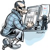 Cartoon: Computer Nerd (small) by ian david marsden tagged computer,nerd,programmer,reddit,meme,screen,monitor,apple