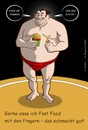 Cartoon: Vorsicht Heiss und fettig! (small) by Miguelez tagged fastfood,sumo,pommes