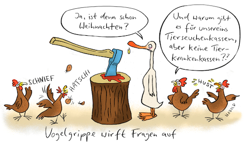 Cartoon: Vogelgrippe (medium) by habild tagged massentierhaltung,massentierhaltung
