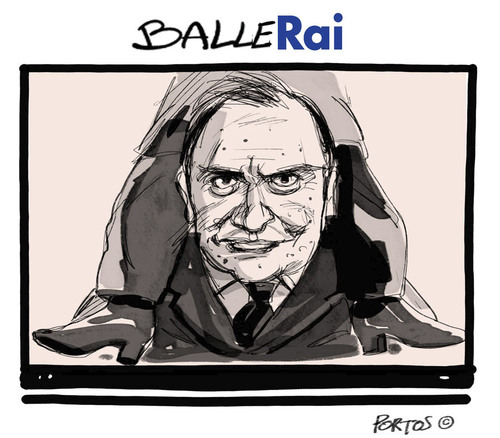 Cartoon: Deleted Ballaro (medium) by portos tagged rai,tv,berlusconi,vespa