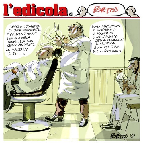 Cartoon: edicola (medium) by portos tagged berlusconi,lui,lei,daddario,escort
