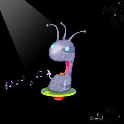 Cartoon: Artie the galactic singer (medium) by Garrincha tagged creatures