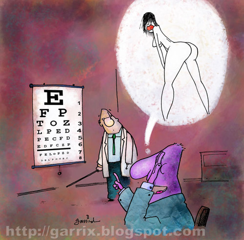 Cartoon: good eye sight (medium) by Garrincha tagged gag,cartoon,adult,humor,garrincha,eye,exam