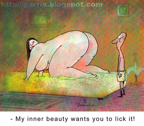 Cartoon: Inner beauty (medium) by Garrincha tagged garrincha,beauty,inner,cartoon,gag