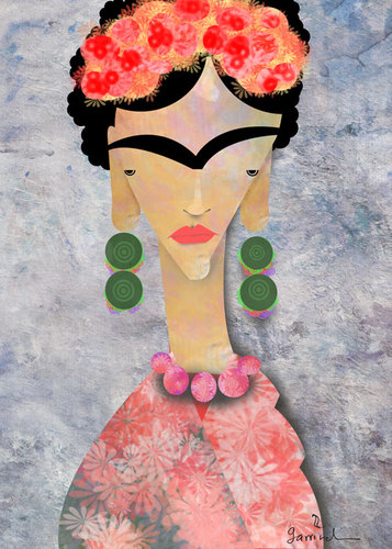 Cartoon: Msiss Kahlo (medium) by Garrincha tagged caricatures