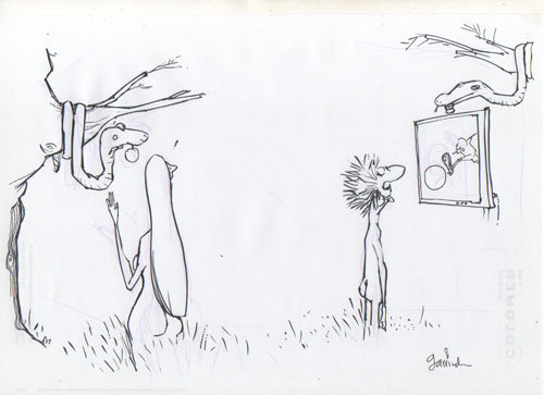 Cartoon: Original sin (medium) by Garrincha tagged sketch