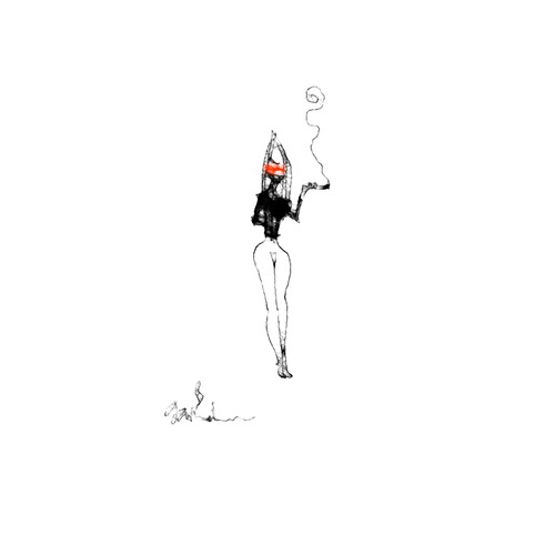 Cartoon: Smoker nude (medium) by Garrincha tagged women