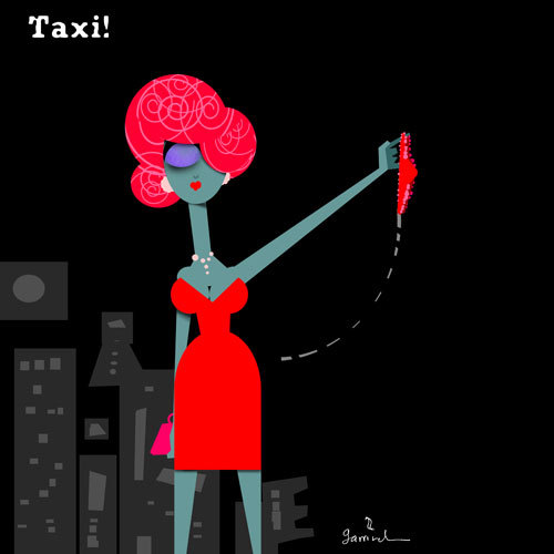 Cartoon: Taxi! (medium) by Garrincha tagged ilo