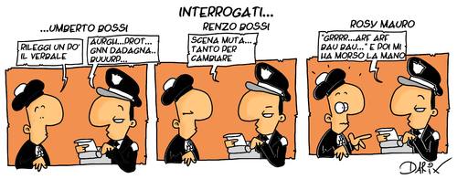 Cartoon: interrogati (medium) by darix73 tagged bossi,lega,scandalo,darix