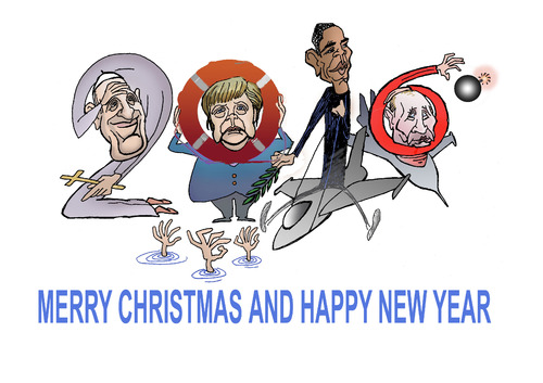Cartoon: happy (medium) by zluetic tagged merry,christmas,and,happy,new,year