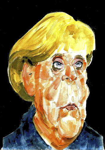 Cartoon: Angela Merkel (medium) by daulle tagged caricature,politics,daulle,angela,merkel,brd