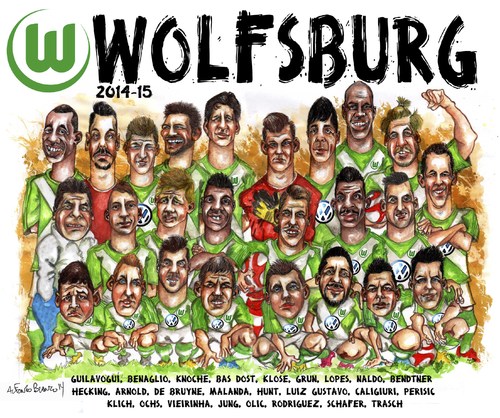 Cartoon: WOLFSBURG 14 15 (medium) by lagrancosaverde tagged bundesliga,fussball,wolfsburg,de,bruyne