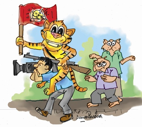 Cartoon: OWL AND THE PUSSYCAT (medium) by denver tagged denver,srilanka
