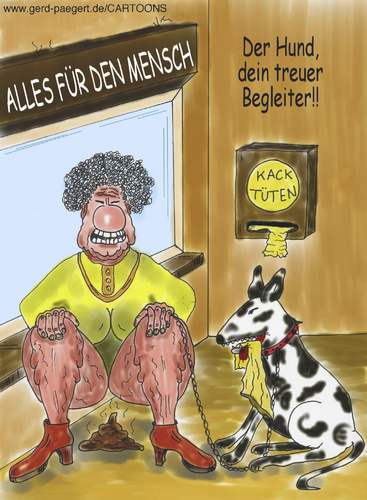Cartoon: Alles für den Mensch (medium) by boogieplayer tagged hunde