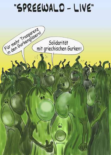 Cartoon: Gurkenstreik (medium) by boogieplayer tagged gurken