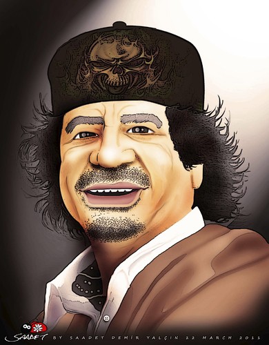Cartoon: Kaddafi... (medium) by saadet demir yalcin tagged saadet,sdy,syalcin,turkey,libya,world,war,dictatorship