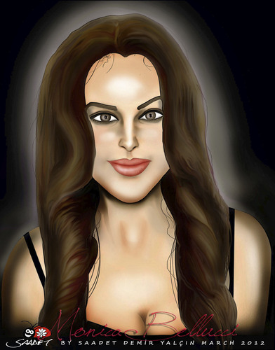 Cartoon: Monica Bellucci (medium) by saadet demir yalcin tagged saadet,sdy,monica