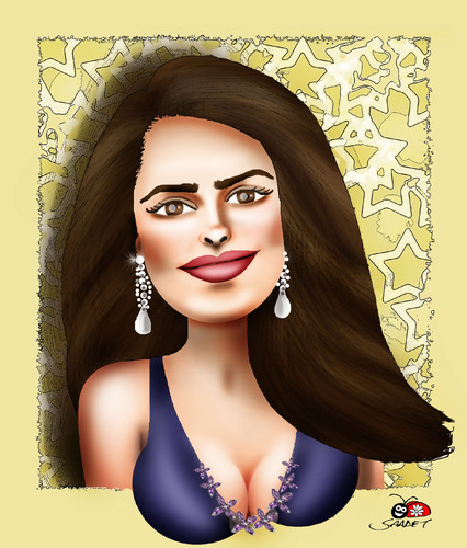 Cartoon: Salma Hayek (medium) by saadet demir yalcin tagged shayek,syalcin,sdy,turkey