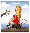 Cartoon: woman in love.. (small) by saadet demir yalcin tagged saadet,sdy,syalcin,turkey,woman,heart