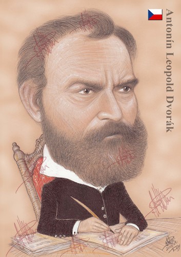 Cartoon: ANTONIN LEOPOLD DVORAK (medium) by T-BOY tagged antonin,leopold,dvorak