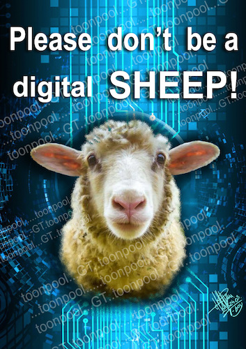 Cartoon: digital sheep (medium) by T-BOY tagged digital,sheep