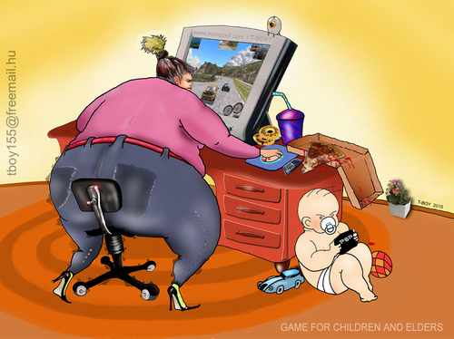 Cartoon: GAME FOR CHILDREN AND ELDERS (medium) by T-BOY tagged game,for,children,and,elders