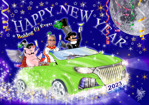 Cartoon: Happy New Year 2023 (medium) by T-BOY tagged happy,new,year,2023