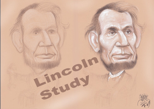 Cartoon: LINCOLN STUDY (medium) by T-BOY tagged lincoln,study