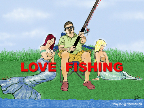 Cartoon: LOVE FISHING (medium) by T-BOY tagged love,fishing