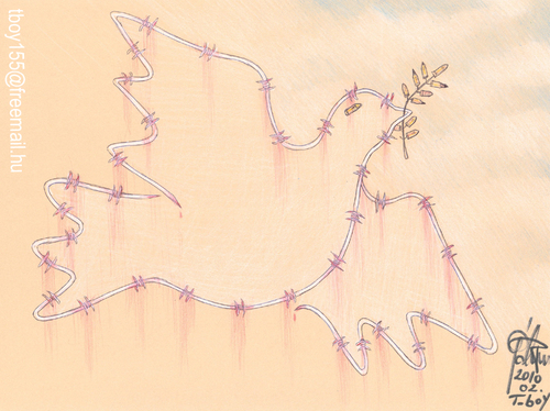 Cartoon: PEACE DOVE (medium) by T-BOY tagged peace,dove