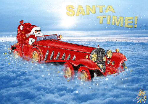 Cartoon: SANTA TIME (medium) by T-BOY tagged santa,time