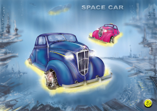 Cartoon: SPACE CAR (medium) by T-BOY tagged space,car