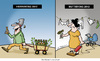 Cartoon: Der kleine Unterschied. (small) by Nottel tagged herrentag,muttertag,ehe,beziehung