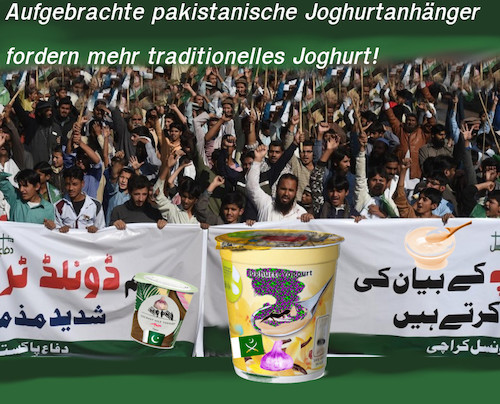 Cartoon: foodflash (medium) by wheelman tagged pakistan,fanatiker,joghurt