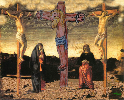 Cartoon: was die kirche verschweigt (medium) by wheelman tagged karfreitag,kreuzigung,kreuz,auferstehung,jesus,surfen,wasser