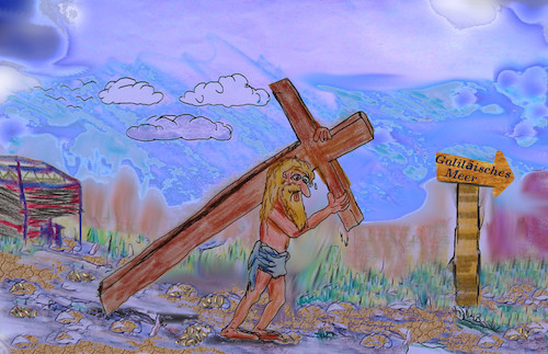 Cartoon: was die kirche verschweigt (medium) by wheelman tagged karfreitag,kreuzigung,kreuz,auferstehung,jesus,surfen,wasser