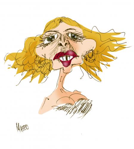 Cartoon: MADONA 1 (medium) by geomateo tagged caricature,madona,music,famous,song