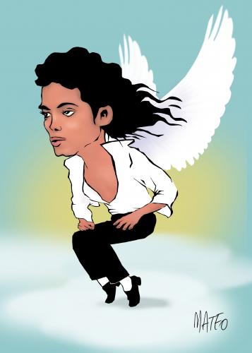 Cartoon: Michael Jackson (medium) by geomateo tagged wings,clouds,sky,jackson,michael
