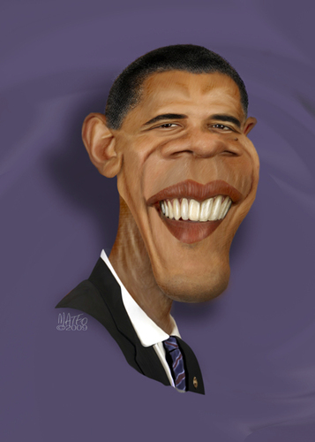 Cartoon: OBAMA (medium) by geomateo tagged obama,president,election,black,unitedstates,america,politic