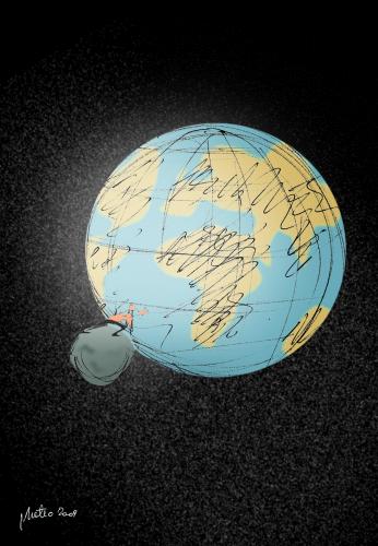 Cartoon: sisif (medium) by geomateo tagged earth,sisif