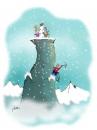 Cartoon: snow man (small) by geomateo tagged snow,mountains,kids,climber,