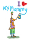 Cartoon: I Love my mommy! (small) by mikess tagged graffiti artist vandalism spray paint crime street gangs tags tagging hoodlum punk gang signs mothers sons mommy day can urban blight