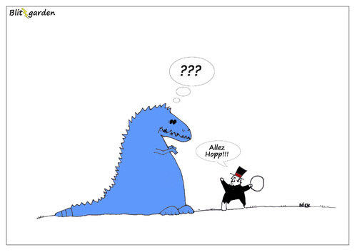 Cartoon: Dino HSV (medium) by Oliver Kock tagged hsv,hamburg,fußball,bundesliga,abstiegskampf,dino,dinosaurier,zirkus