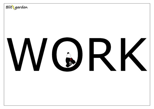 Cartoon: WORK (medium) by Oliver Kock tagged arbeit,beruf,job,stress,hamsterrad,burnout,mensch,arbeitnehmer,cartoon,nick,blitzgarden