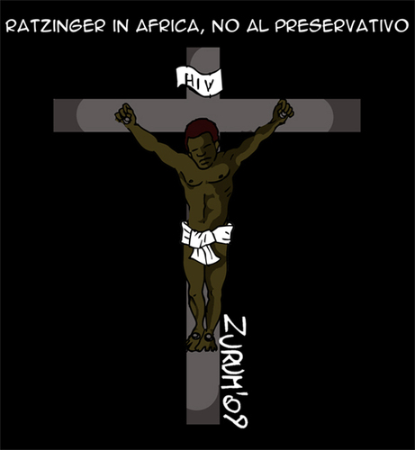 Cartoon: bad religion (medium) by Zurum tagged pope,hiv,religion