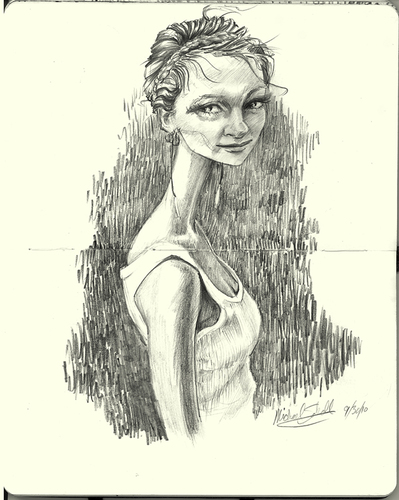 Cartoon: kate (medium) by michaelscholl tagged portrait,cartoon,woman