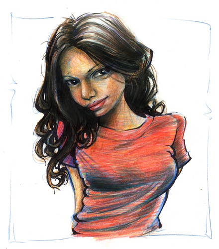 Cartoon: sketch (medium) by michaelscholl tagged sexy,woman,shirt,red