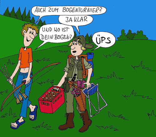 Cartoon: Bogenturnier (medium) by Wolfgang tagged bogenturnier,langbogen,adventon