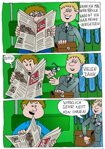 Cartoon: Entschuldigung..... (medium) by Wolfgang tagged bus,zeitung,brille,frech